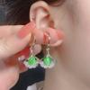 Mode Europäischen und Amerikanischen Damen Schmuck Grün Opal Ginkgo Blatt Ohrstecker Braut Hochzeit Verlobung Ohrringe JWLY