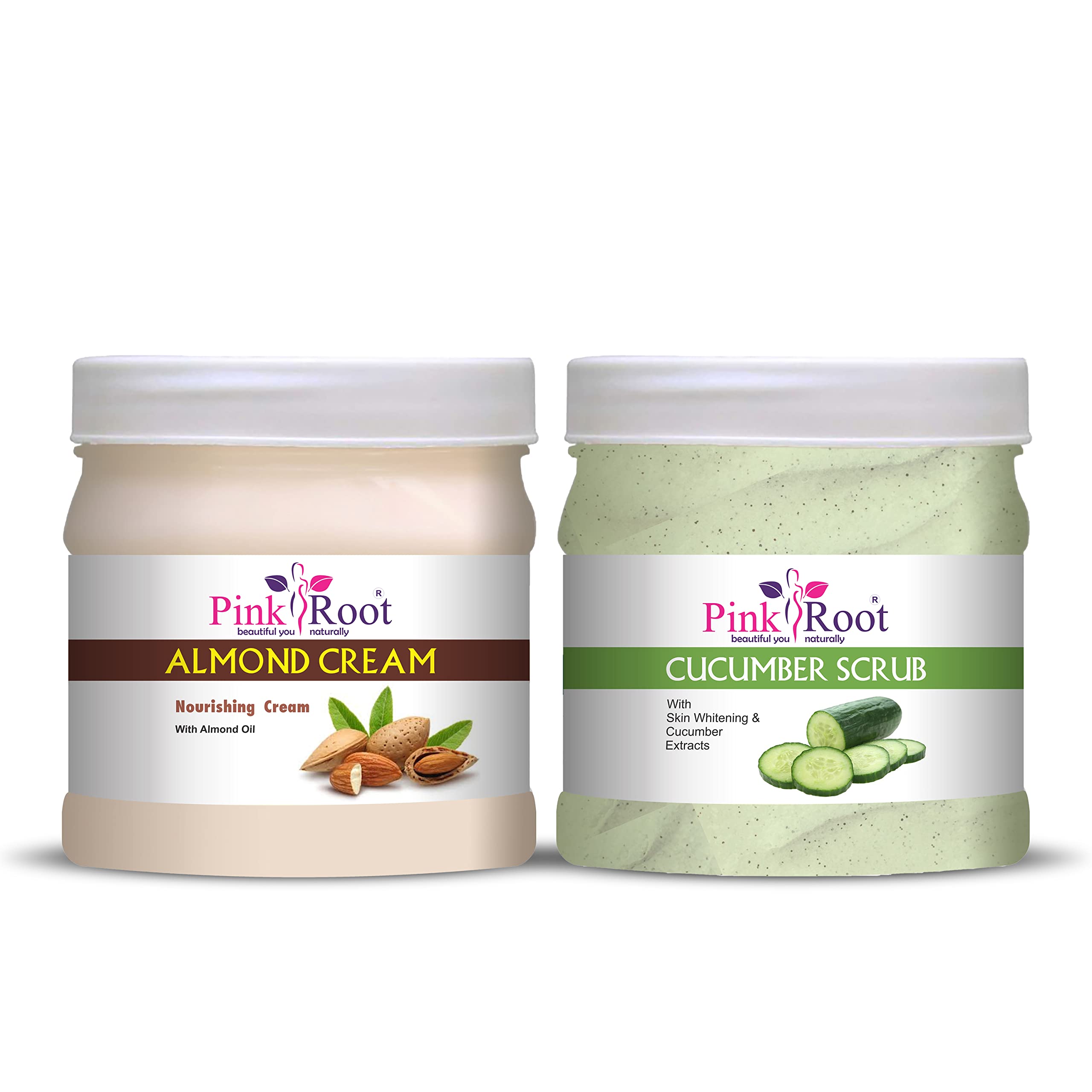 Pink Root Cucumber Scrub 500gm with Almond Cream 500gm