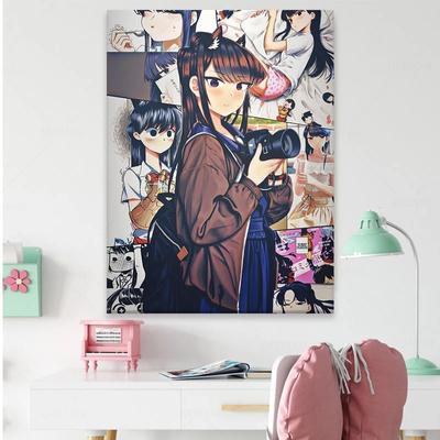 Solid Wood Frame Komi Shouko Komi San Anime Decoration Home Decor Canvas Painting Living Room Manga Wall Art Pictures Posters Prints