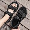 Sommer Herren Sandalen PU Leder Leichtgewicht Offene Zehen Flach Herren Freizeitschuhe Outdoor Wandersandalen für Herren Strandschuhe Größe