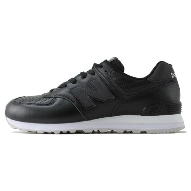 New Balance Nb 574 Leather Comfortable Versatile Sports Shock Absorption Low-Top Lifestyle Casual Shoes Unisex Casual Shoes Black ML574DAK
