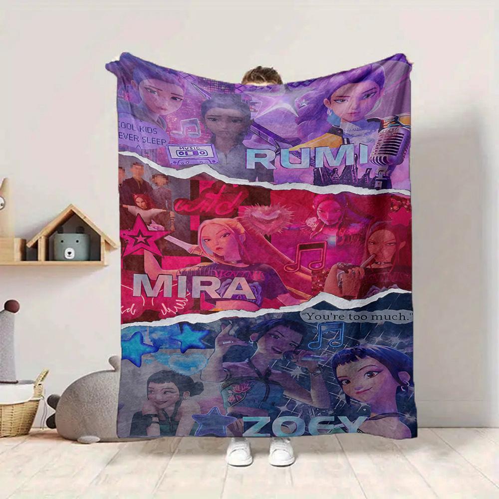 1pc Huntrix, K POP Soft Comfortable Blanket Digital Print, All Season Multipurpose Knit Fabric Bedding, Office, Sofa Home Decor Blanket