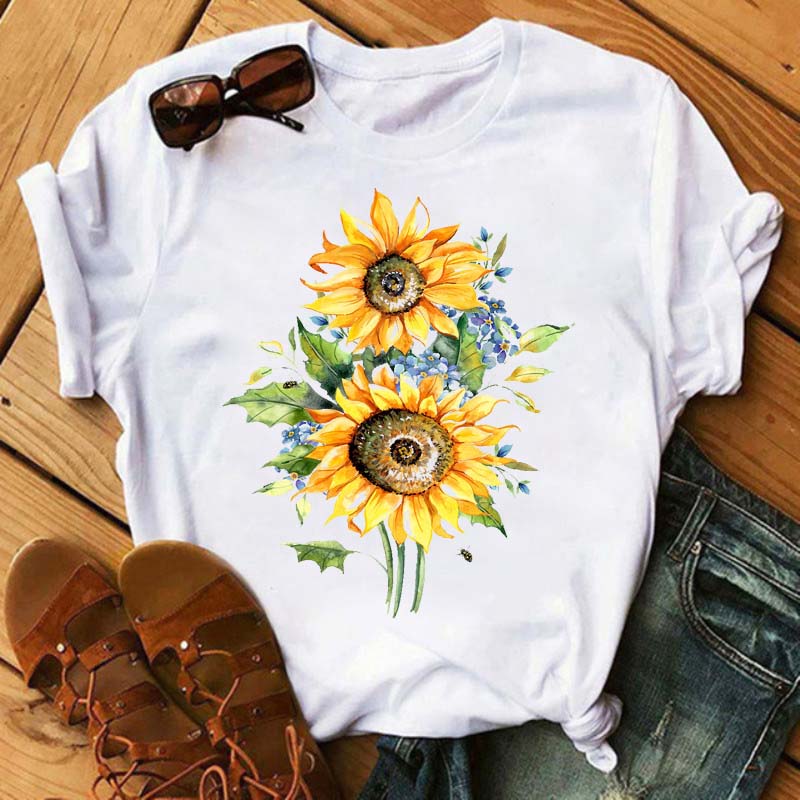 Qbily Women's Floral Printed Sweatshirt - Vintage Wildflowers Graphic Pullover Top, Size Large - View #13