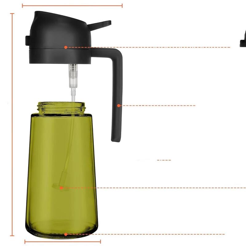 Dual-Use Glass Olive Oil Sprayer and Pour Bottle