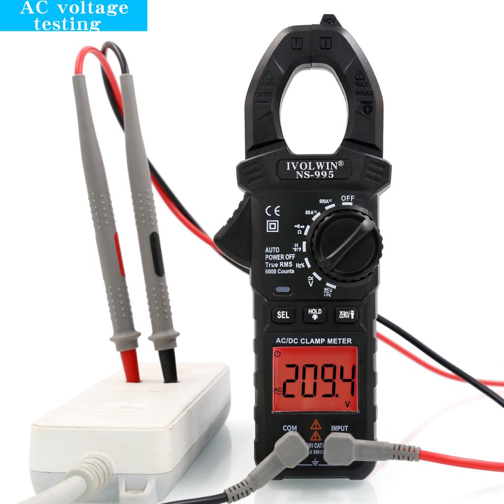 NS-995 AC/DC Digital Clamp Meter, High-Precision Multimeter, Clamp Ampermeter, Temperature, and Capacitance Clamp Meter