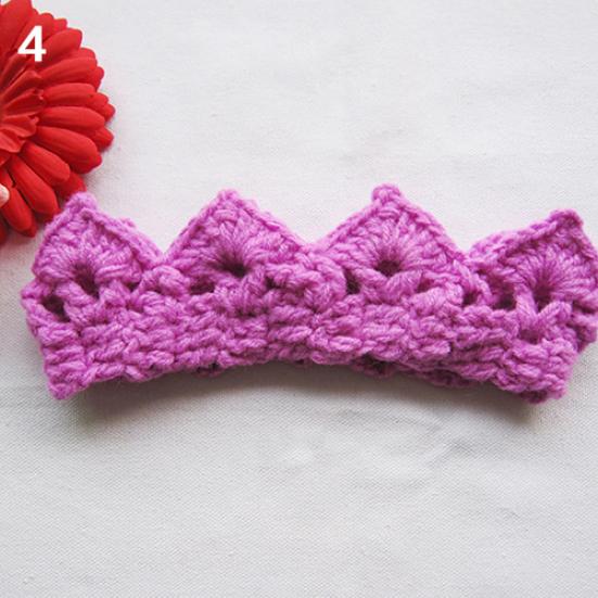 Cute Newborn Baby Girl Boy Crochet Crown Tiara Headband Knitted Headwear