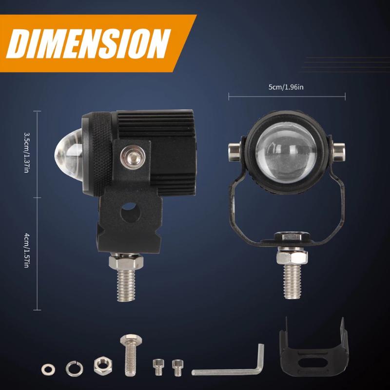 2Pcs Motorcycle Led Lens Spotlight Dual-Color High Low Beam External Headlight Auxiliary Fog Lamp Moto Driving Lamp