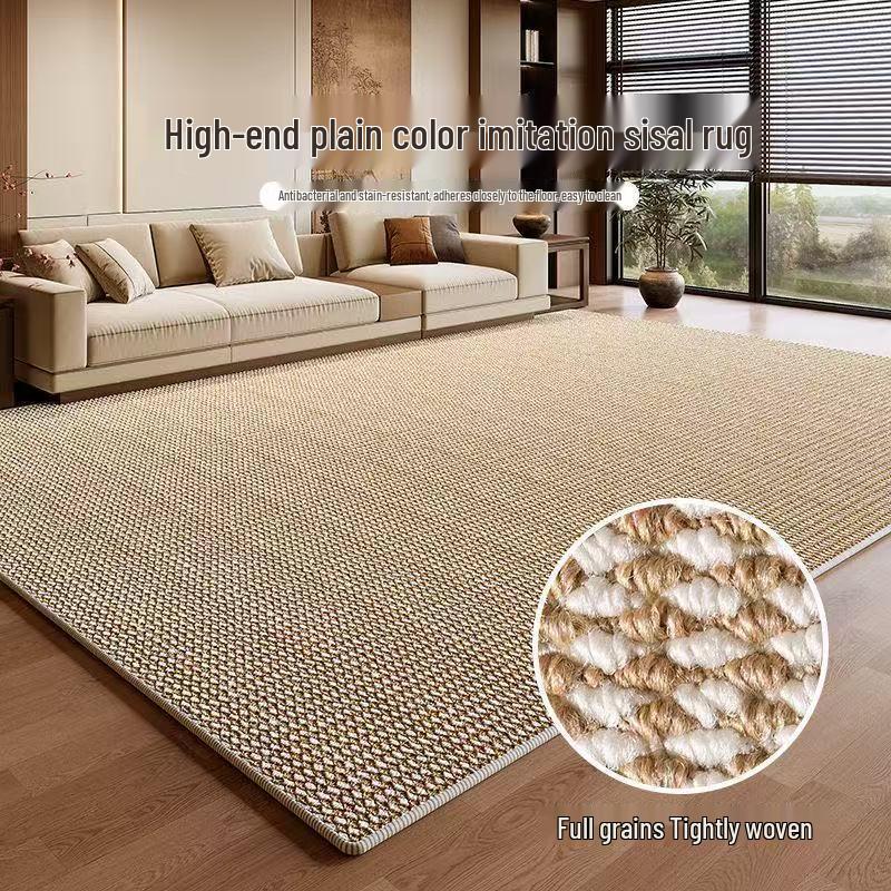 Felpudo de Sisal Resistente a Manchas y Gatos, Color Sólido, para Sala de Estar, Dormitorio y Mirador