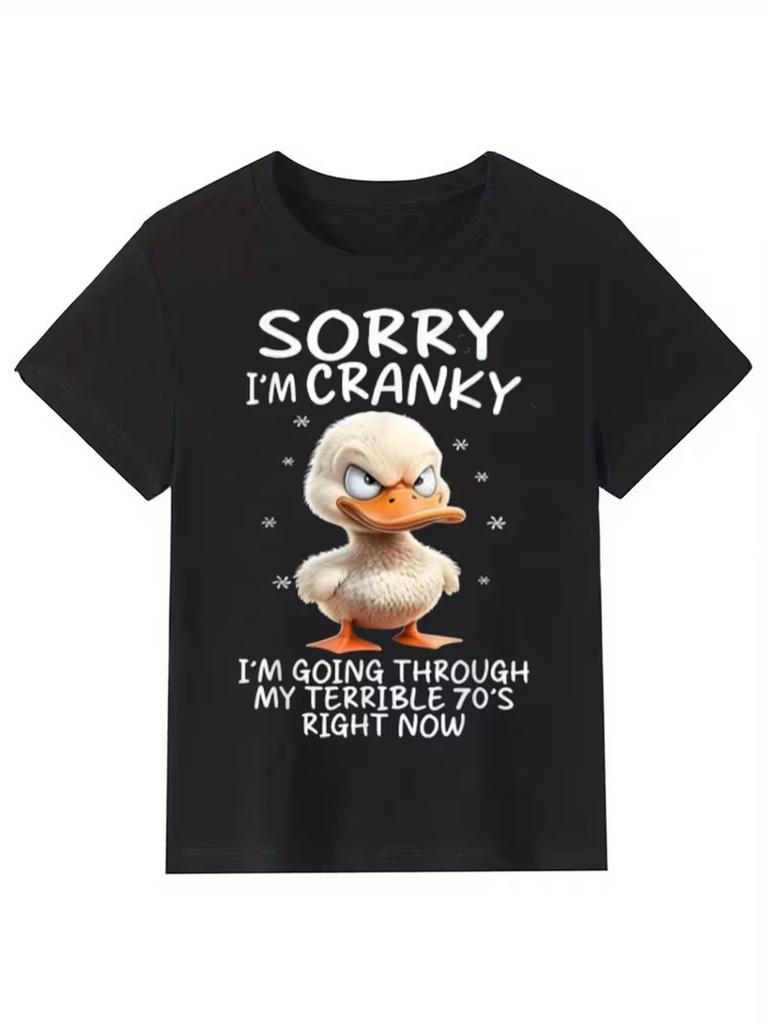 Funny Terrible 70s Duck Graphic TShirt Crew Neck Tee for Unisex WOMEN Casual Humorous VintageInspired Design Unisex Clothing