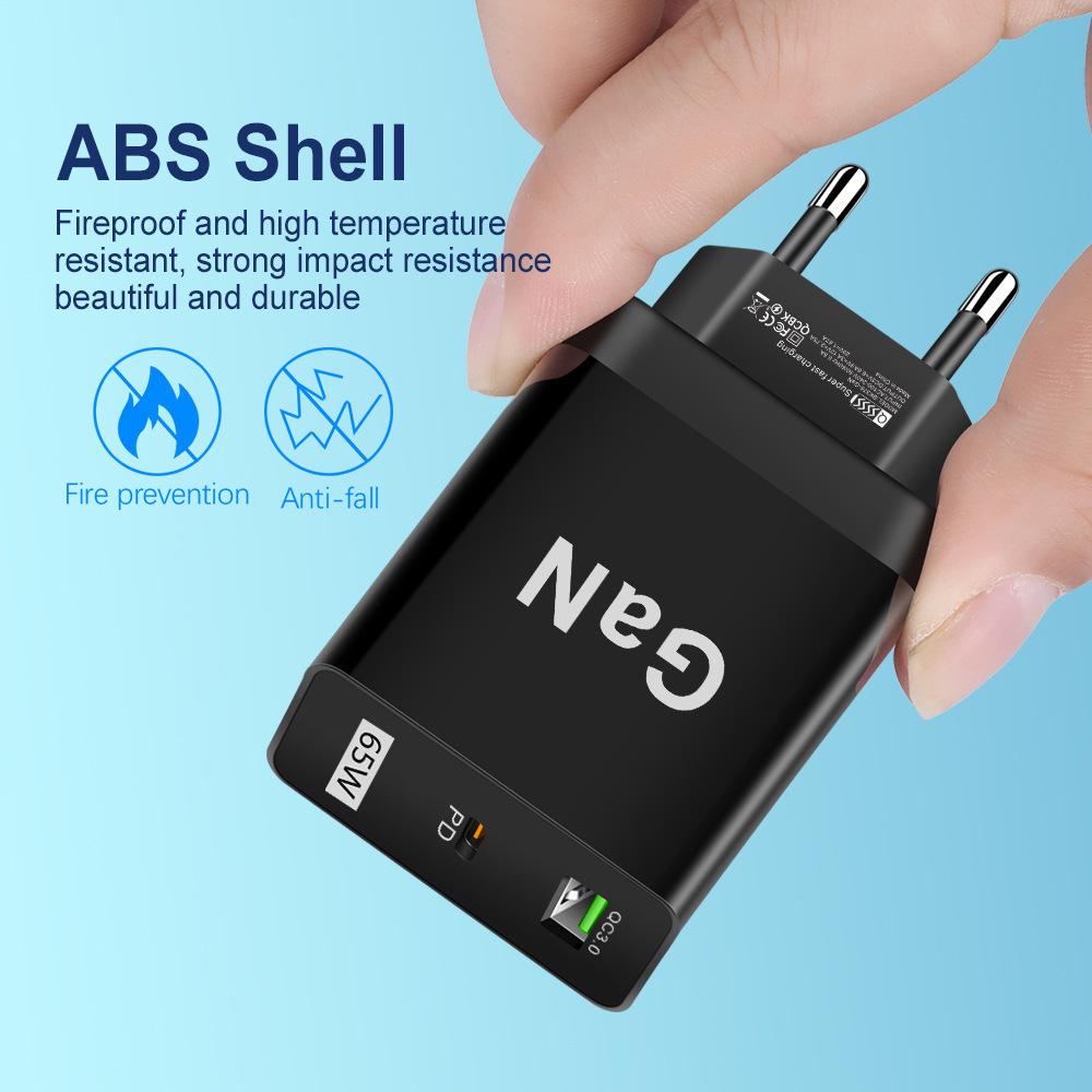 PD33W QC3.0 GaN European Multi-Port Fast Charger with 9V/12V Support