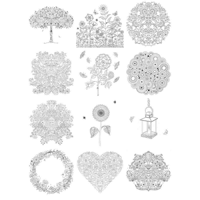 Erwachsenen Mandala Malbuch Landschaft Stressabbau Kritzel Malbuch