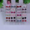 12 Pairs Elegant Earrings Round Faux Pearl Jewelry Women Party Ear Studs Set