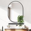 Shengbai Oval Wall Mirror with White Metal Frame