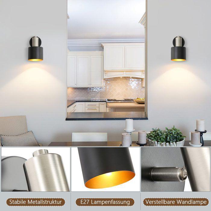 Indoor Wall Applique - NETTLIFE - 330° Adjustable - E27 - Metal - Switch