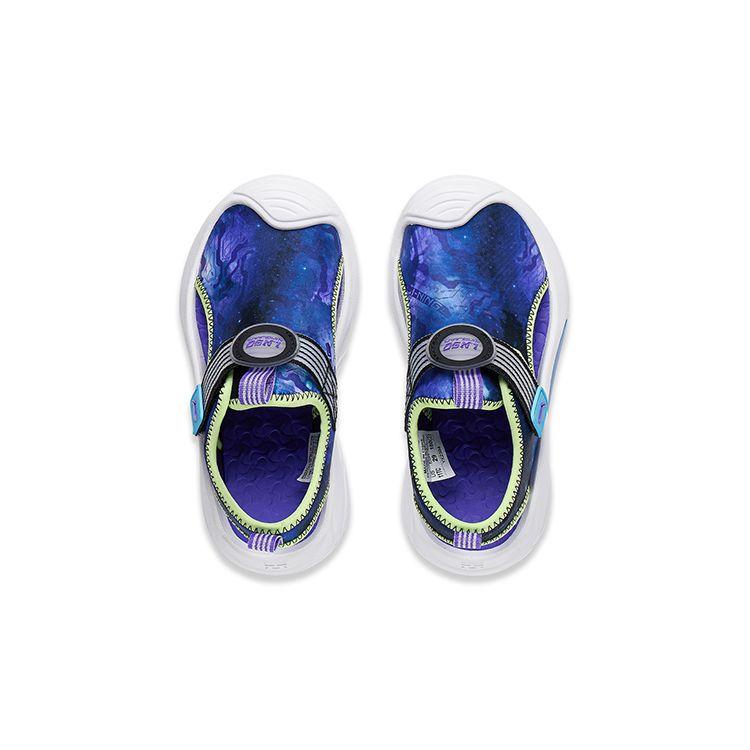 Li-Ning Cloud Shock Absorbing Lightweight Non-Slip Childrens Sandals Kids Sandals White Blue YKKT002-1