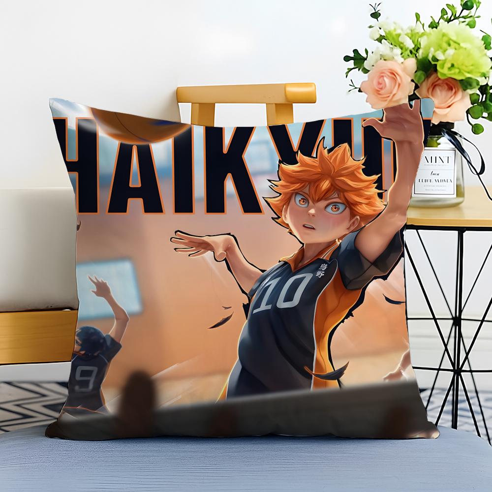 HHaikyuu Cushion Cover Washable Linen Pillowcase Soft  for Sofa Bed Cozy Home Room Decor