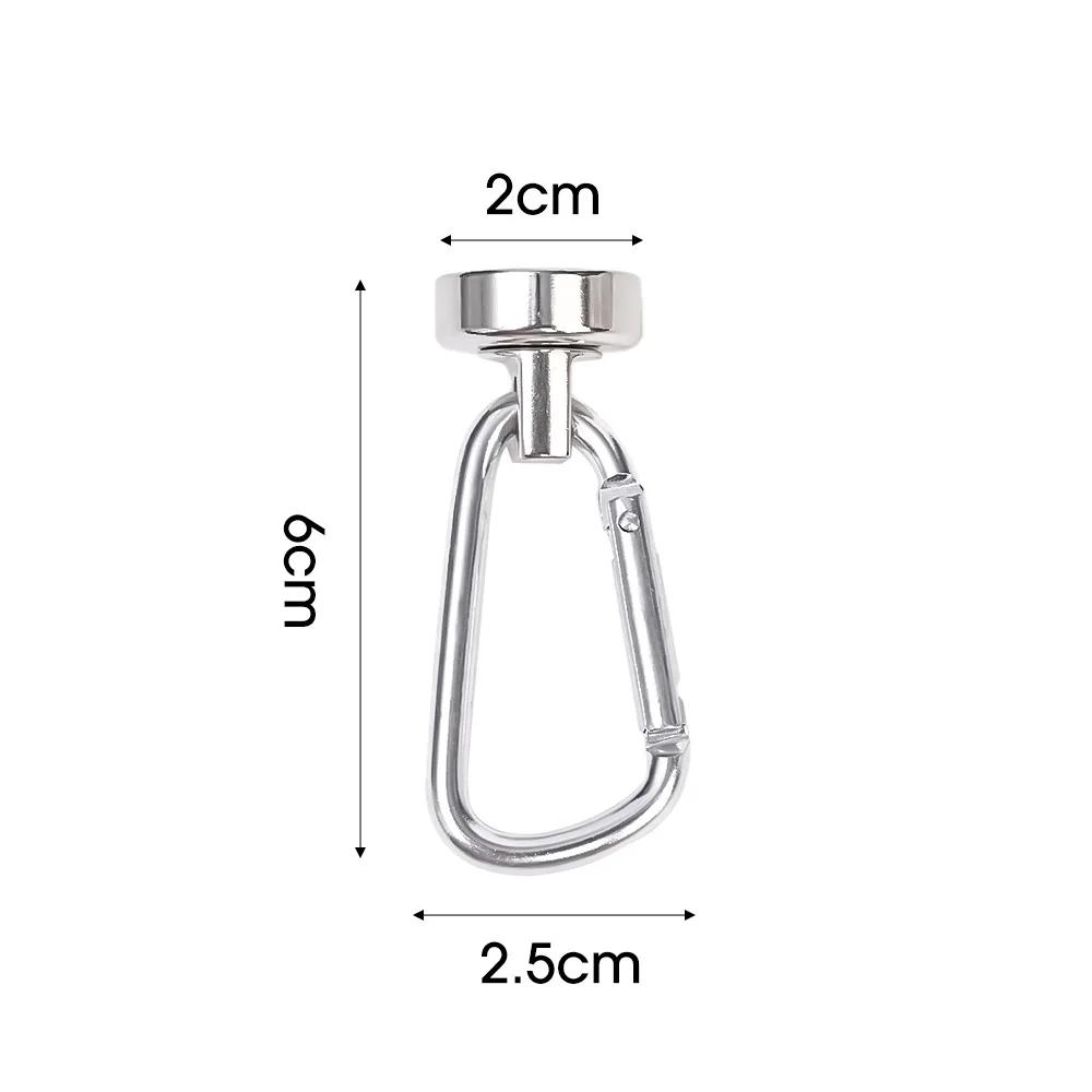 Strong Neodymium Magnetic Hooks 360°Rotating Carabiner Magnet Hook Refrigerator Kitchen Bathroom Hanging Hangers Home Organizer