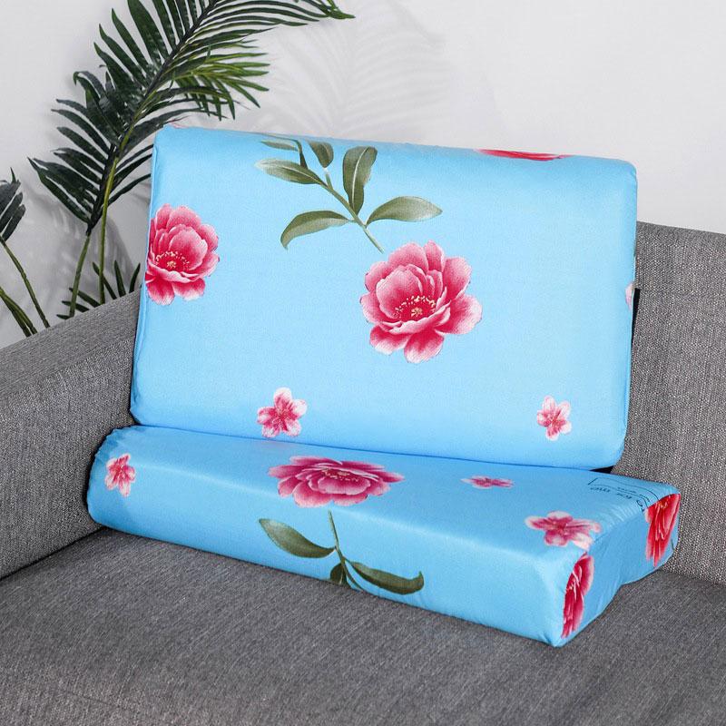 Latex Pillow Cases Contour Memory Foam Pillowcases Neck Cushion Floral Printed Cover Home Living Room Decor 40x60cm/30x50cm