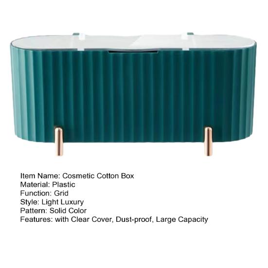 Kosmetik-Baumwoll-Aufbewahrungsbox mit durchsichtigem Deckel Staubdicht Großes Fassungsvermögen 3 Fächer Wattestäbchen Wattepads Halter Organizer Behälter
