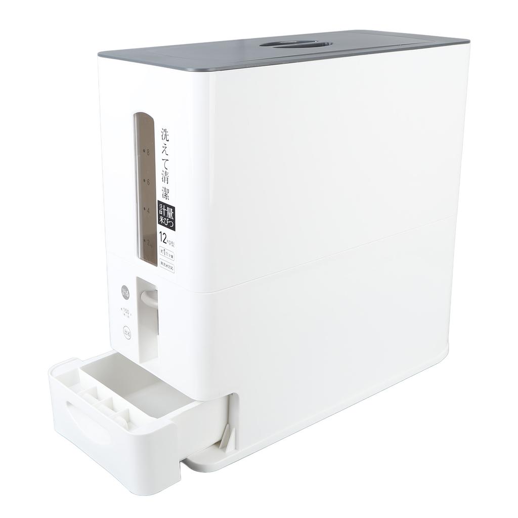 12kg Automatic Rice Storage Bin Drawer Type Intelligent Measurable Dispenser Rice Bucket for Rice Bean Grain Cereal