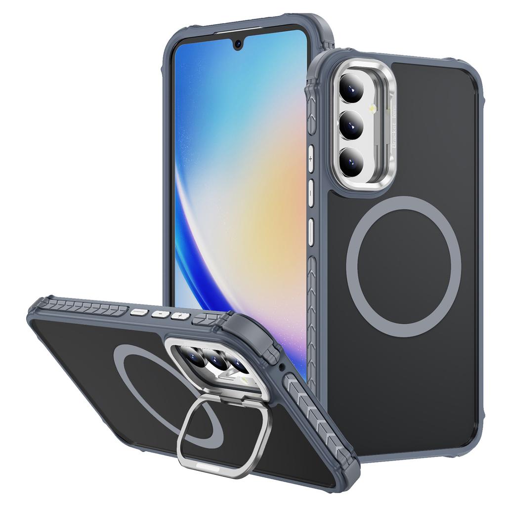 For Samsung Galaxy A05s 4G Case with Lens Kickstand Matte Phone Back Cover Compatible with MagSafe