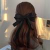 Fashion Hair Clips For Women Girls Big Bowknot Solid Satin Long Ribbon Bows Spring Clamp Women'S Ponytail Hair Clip