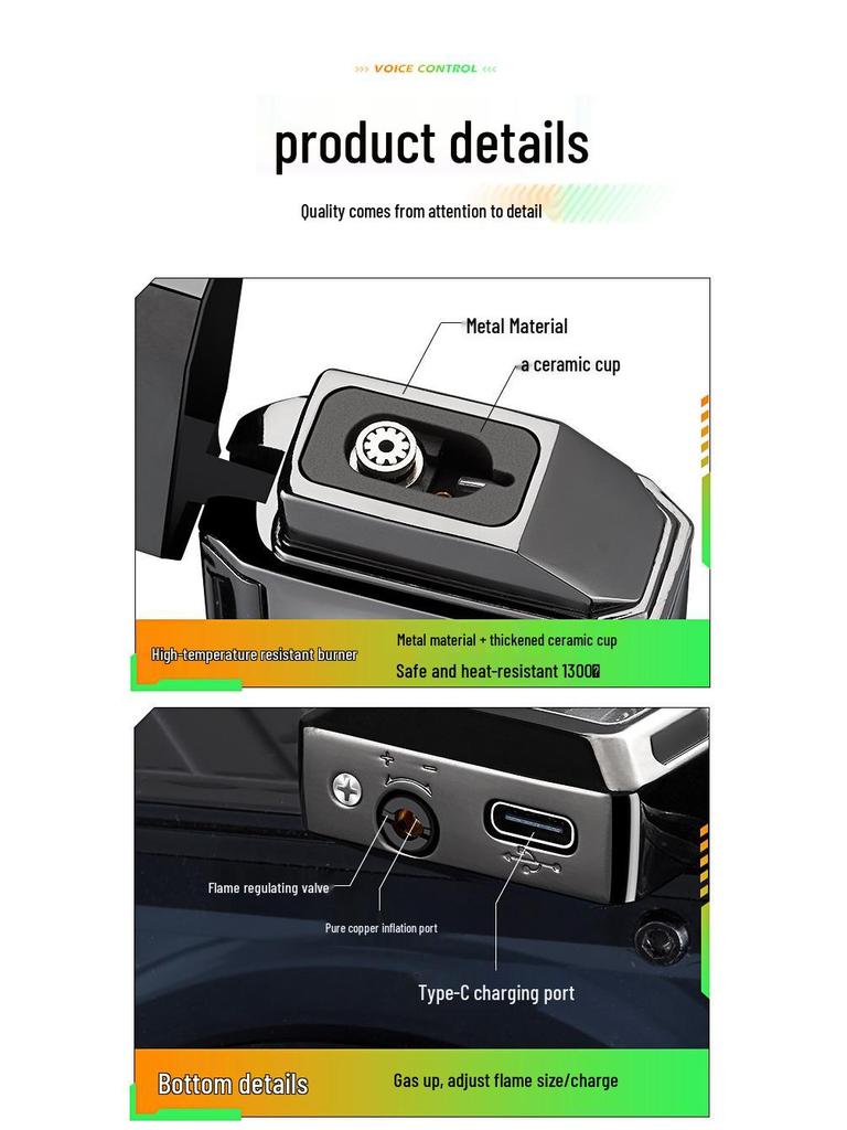 Authentic Voice-Controlled Windproof Double-Flame Lighter - Personalized Gift Trend