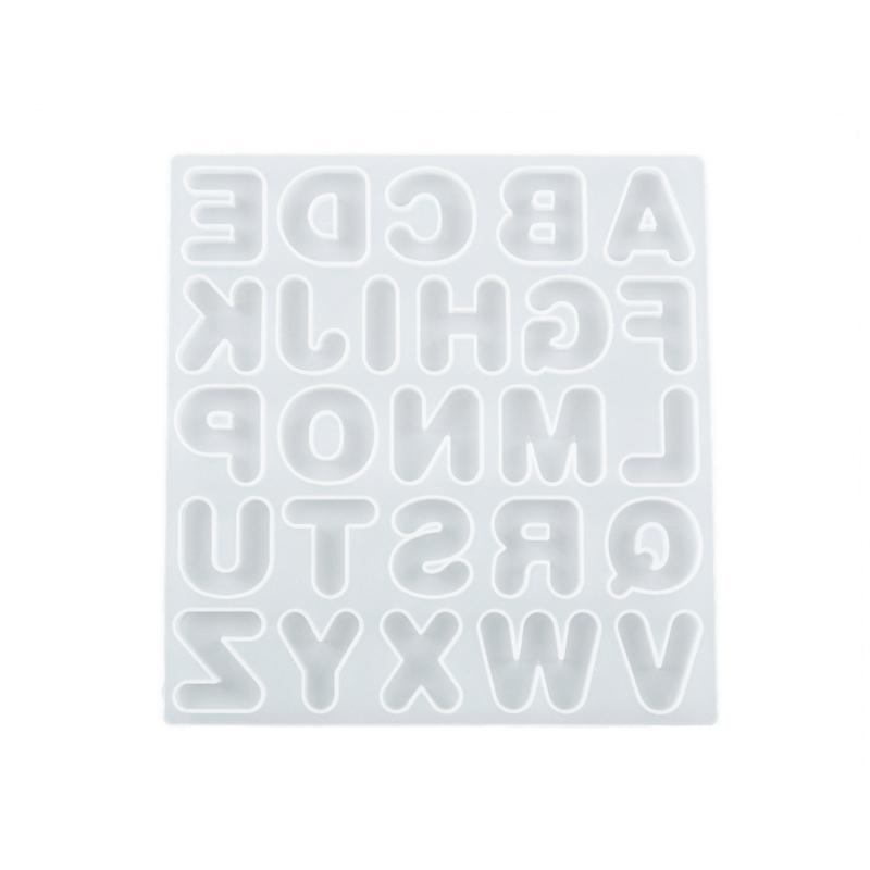 Glänzende Englische Alphabet Ohrringe Silikon Epoxidharz Form DIY Schlüsselanhänger Anhänger Schmuck für Gepäckanhänger Tasche Zubehör