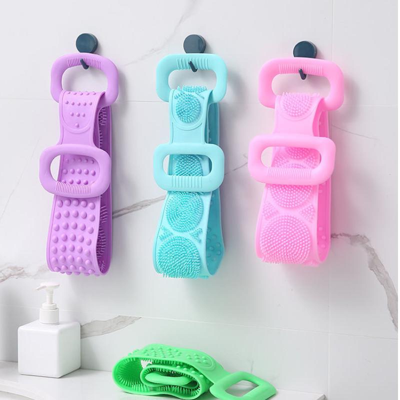 Solid Color Body Brush Silicone Dirt Scrub Towel Back Brush Bathroom Brush Bathroom Supplies Shower Brush Exfoliating Bath Brush