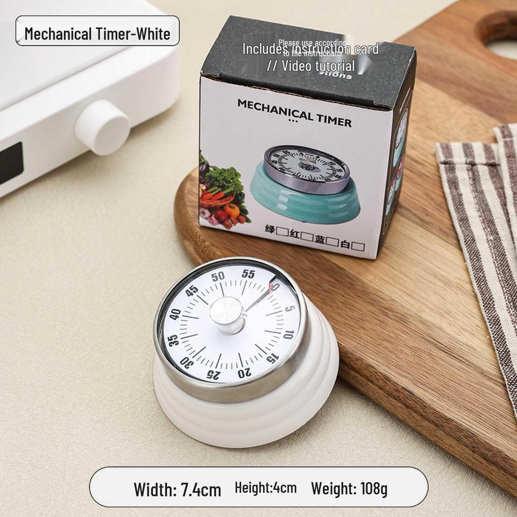 Magnetic Kitchen Timer with Alarm - Mechanical Cooking & Study Reminder