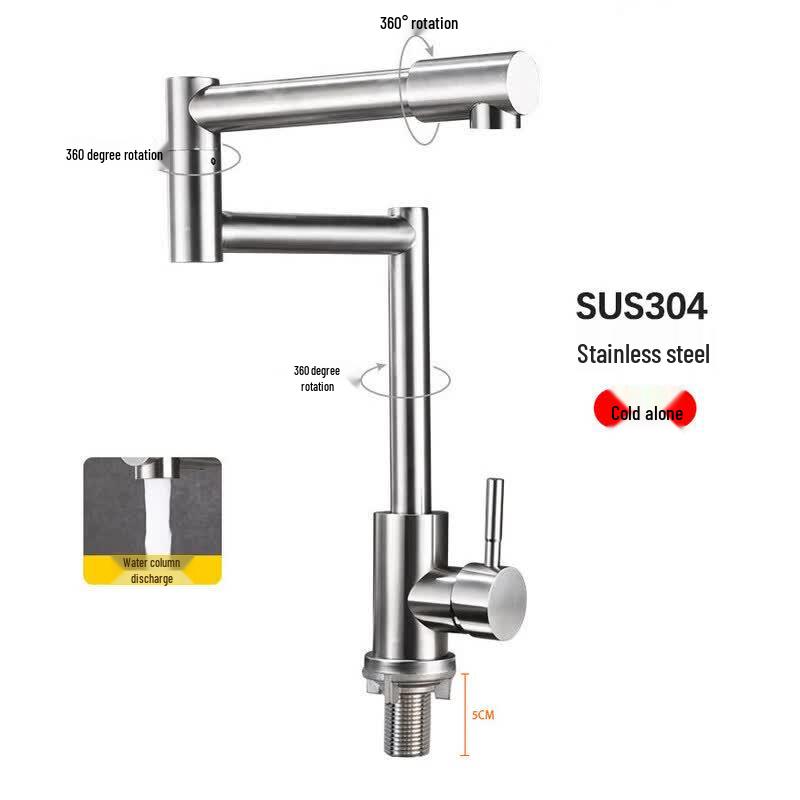 Tai Ju Fu Single-Cold Foldable Retractable 304SS Kitchen Faucet