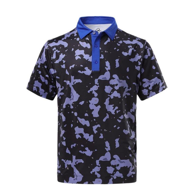 Short Sleeve POLO Shirt Button Solid Color Men's Sweatshirt