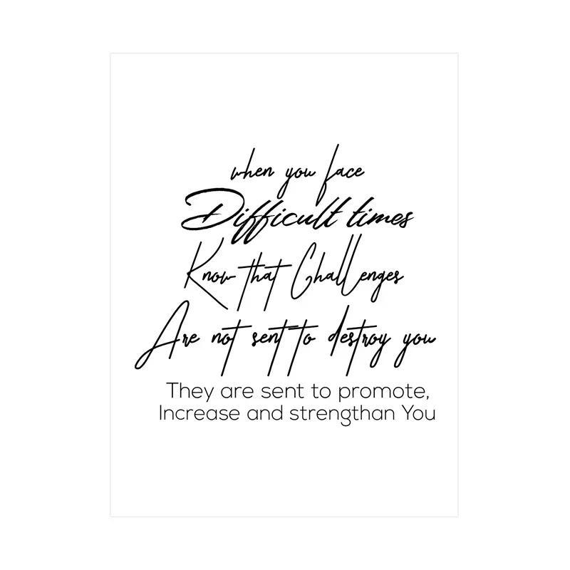 Minimalism English Sentences Inspirational Words Poster Canvas Print Painting Wall Art Picture Living Room Office Decor