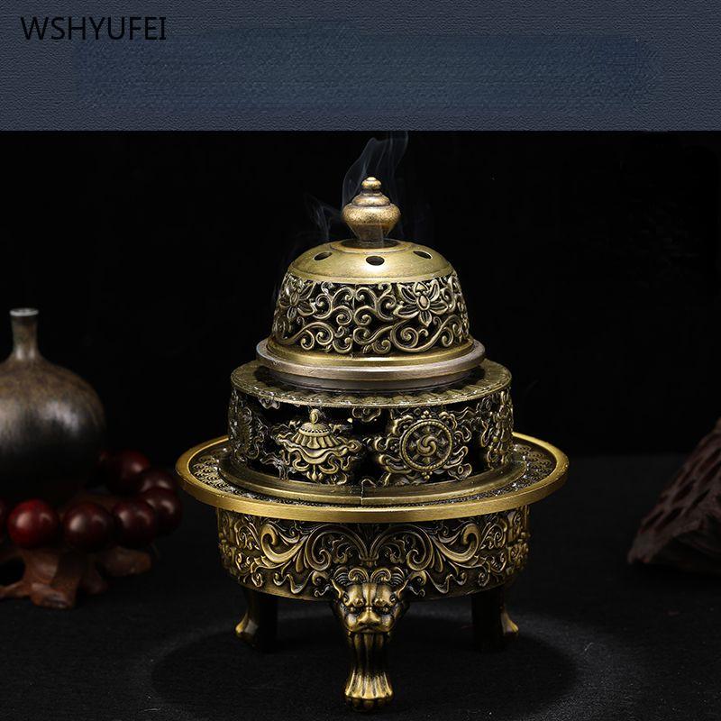1pc Zinc alloy Aromatherapy stove Buddhist Hall Buddhist tools Home interior decoration pray for auspiciousness feng shui