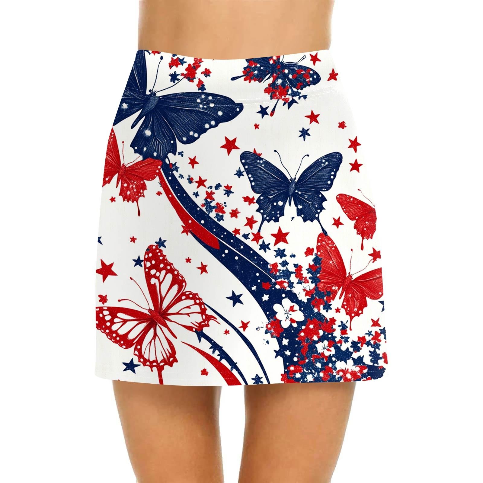 

Жіноча повсякденна міні-спідниця з принтом з високою талією, спортивна спідниця, плісирована спідниця S білий