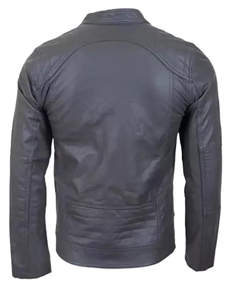 Handmade Lambskin Soft Real Men Jacket Gray Stylish Genuine Lambskin Leather