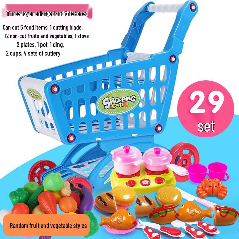 Kids' Shopping Cart Toy Set with Fruit Cutting (Multiple Sizes)