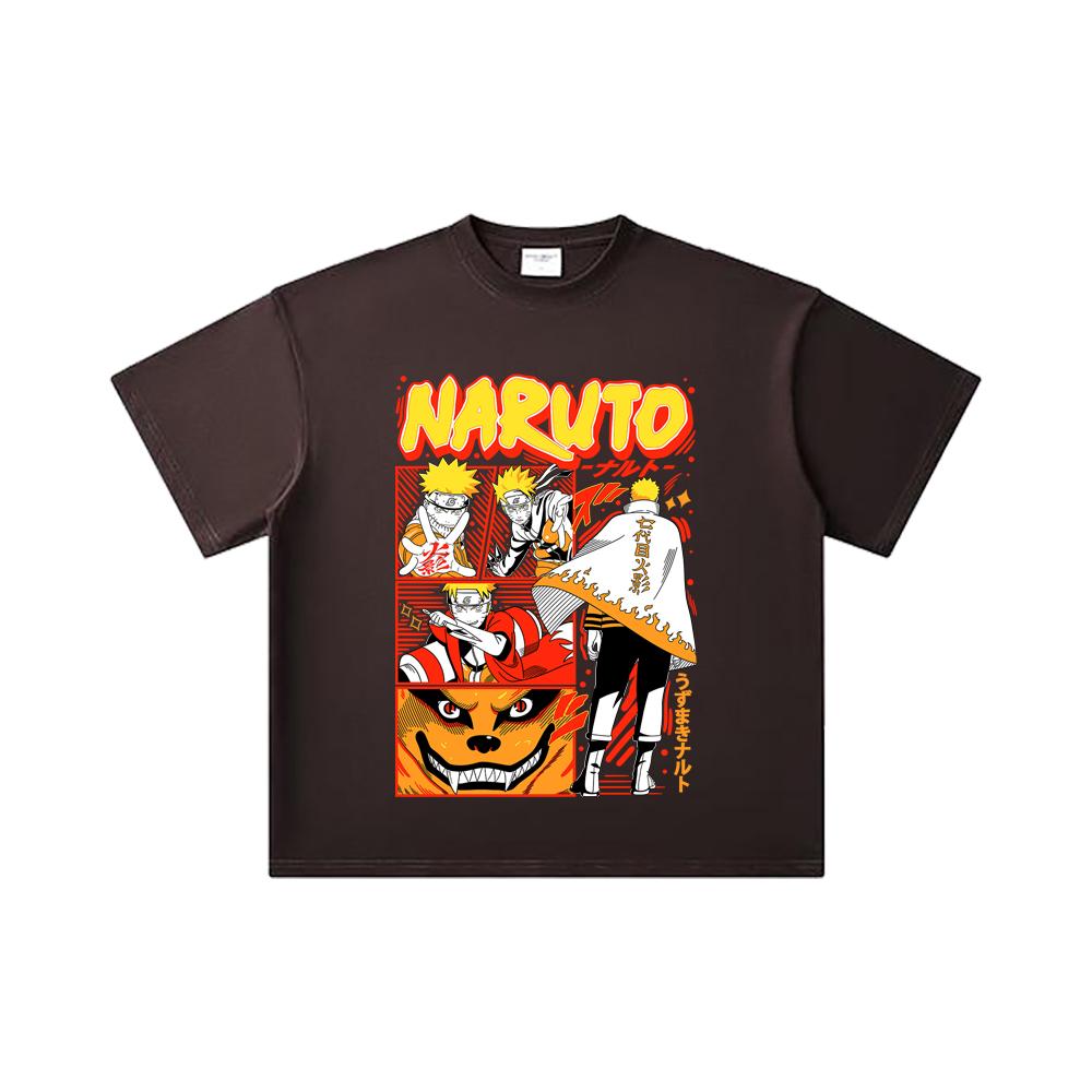 260 GSM Double Yarn 32 Count 100% Cotton Naruto V2 Hokage Print Unisex Heavy Cotton T Shirt