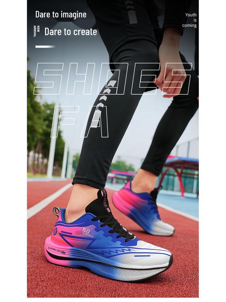 Ultralight Shock-Absorbing Carbon Plate Sneakers for Teens - Soft Sole Marathon Running Shoes for Big Kids