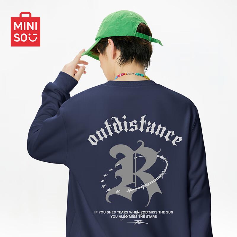 MINISO Men s Oversize Crew Neck Pullover Sweatshirt M