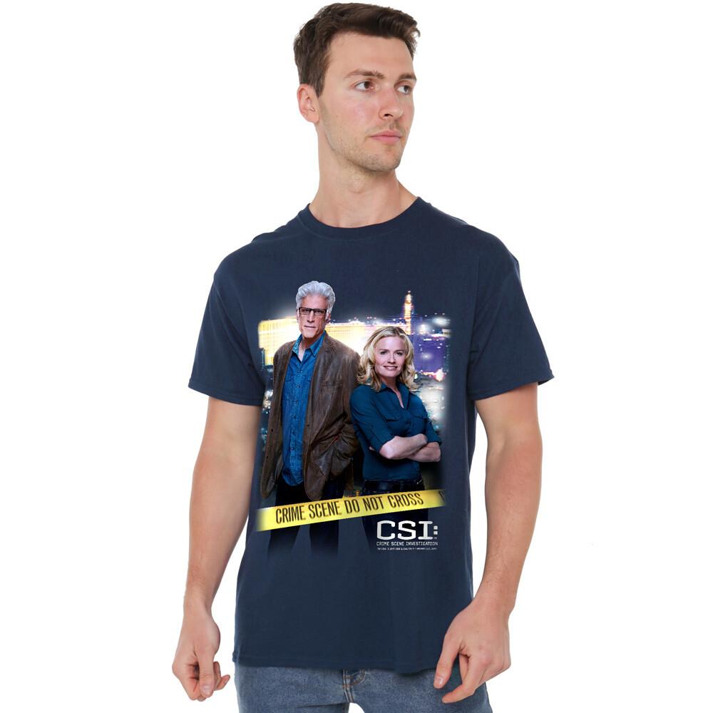 Csi Do Not Cross T-Shirt S-2XL Navy XL