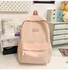 Schoolbag Japanese simple backpack large capacity high sense casual backpack male multi-function solid color female college student schoolbag tide