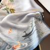 Flower 100% Silk Square Scarf Women Satin Shawl Wrap Hijab Female Hair Band Wrist Luxury Headkerchief Echarpe  Bandana