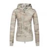 Unisex Oversized Kapuzen-Reißverschluss-Sweatshirt Vintage Camo Verziert Streetwear Herbst Winter Lässiges Oberteil