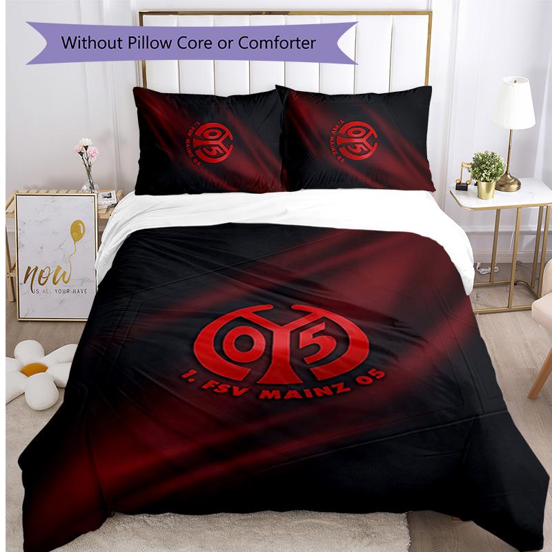 Mainz FC Printed 3PCS Bedding Set Breathable Duvet Cover with Pillowcases Decorative Bed Linen for Bedroom Home
