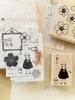 Little Girl Journal Stamps Scrapbooking  Series, Red Rubber, All Maple Can Be Versatile Small Flowers Yier Studio