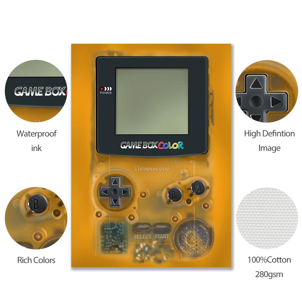 Retro Dětství Barevná Herní Konzole Plakát Umělecký Obrázek Tisk Vintage Hračka Hráč Plátno Malba Dětský Pokoj Zeď Domácí Dekorace