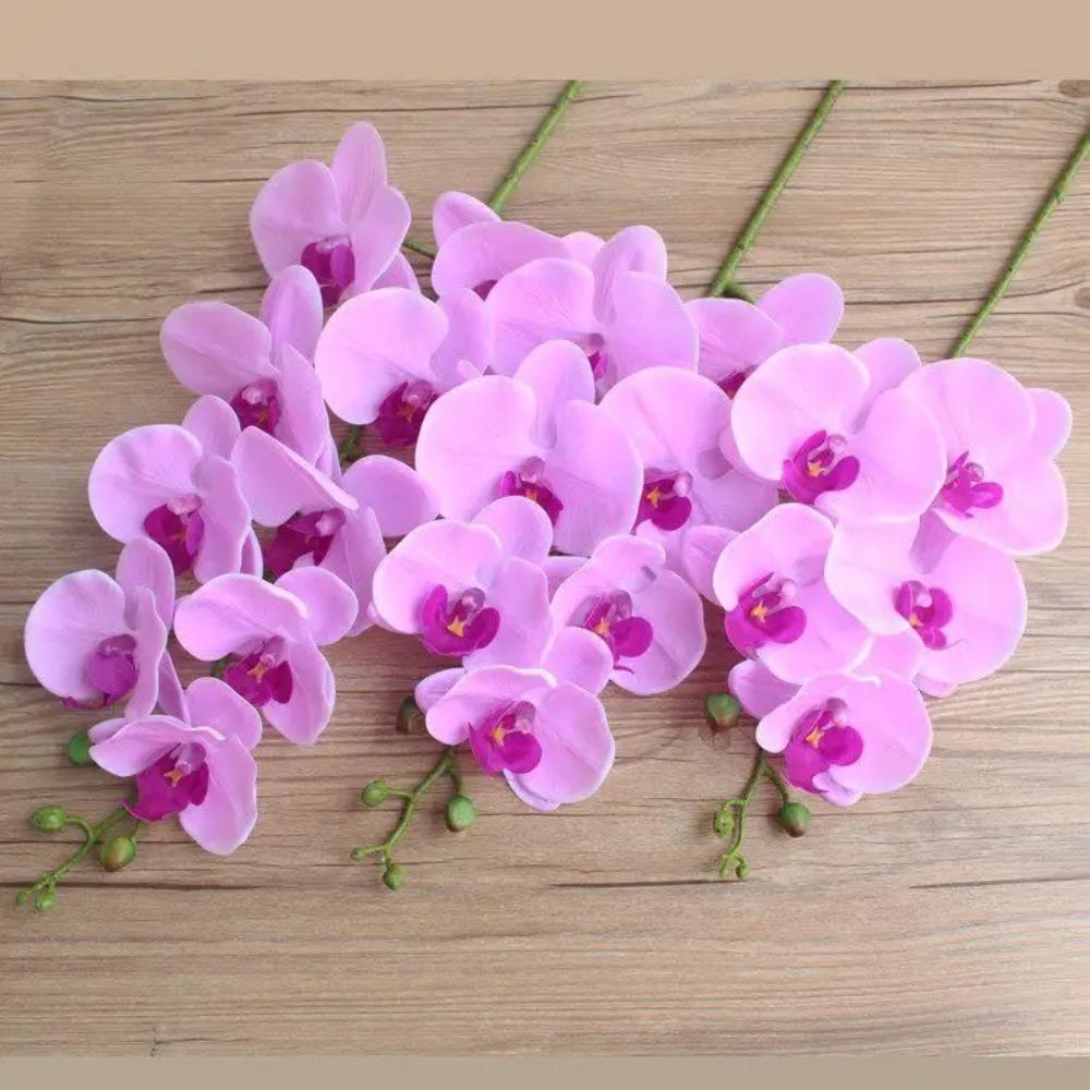 Latex 9-Heads Artificial Butterfly Orchid  3Dprint  Large Size  Fake Phalaenopsis Silicon PU Real Touch Wedding Home Decor