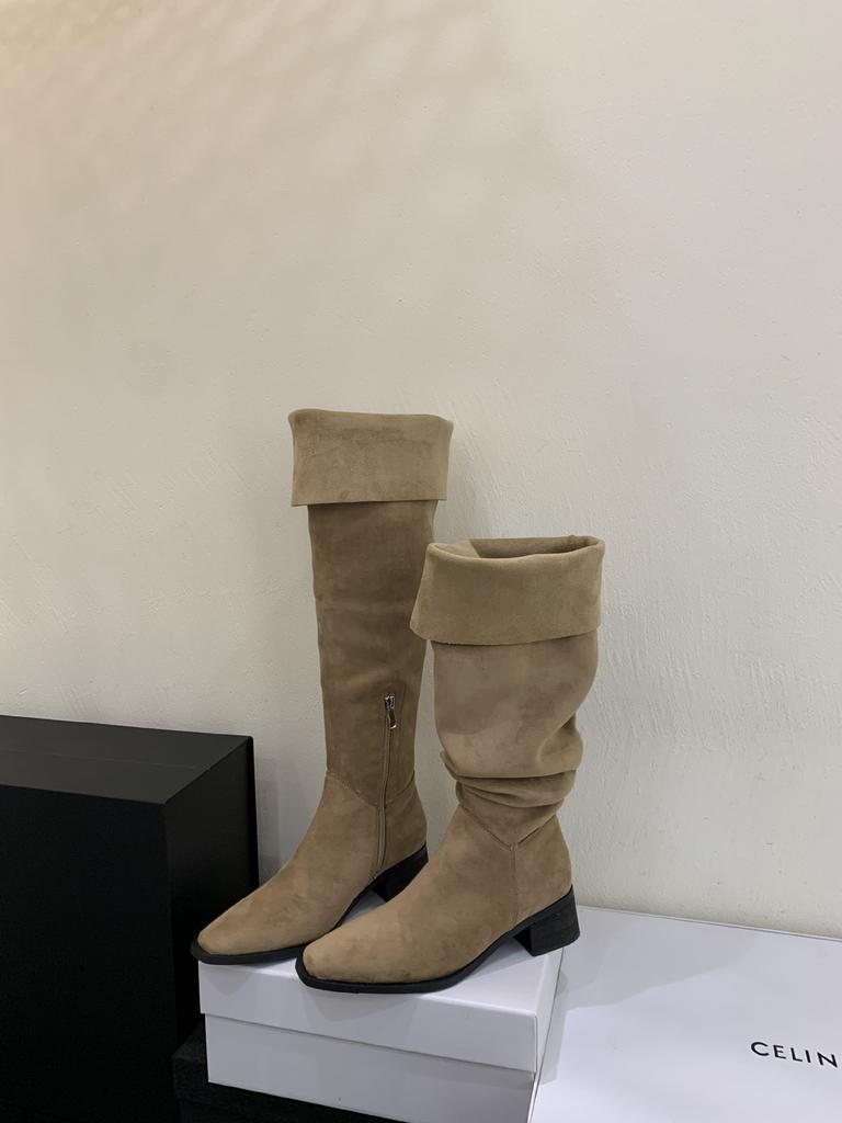 Thick Heel Western Cowboy Retro Knee Boots Women's Shoes 2025 New Autumn and Winter Stacking Boots Long Knight Boots