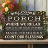 Vintage Metal Poster Floral Frame Wall Art Porch Decor